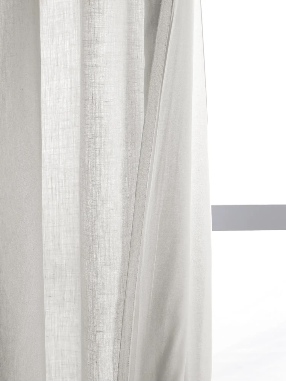 NWT QUINCE Set Of 2 48x96 European Linen Curtains White 8410 - Picture 4 of 9